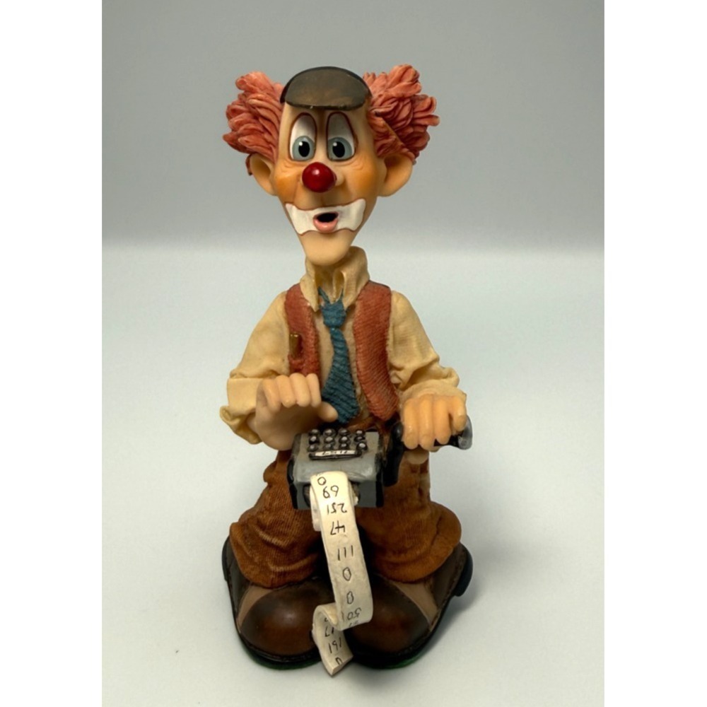 Vintage 1997 Slapstix Balancing Act Clown Figurine #04018 Bookkeeper/Accountant